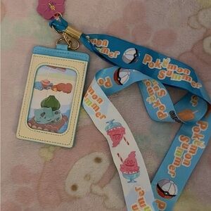 Pokemon lanyard with card holder (new)